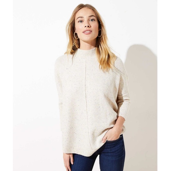 Mock Neck Poncho Sweater Xl 